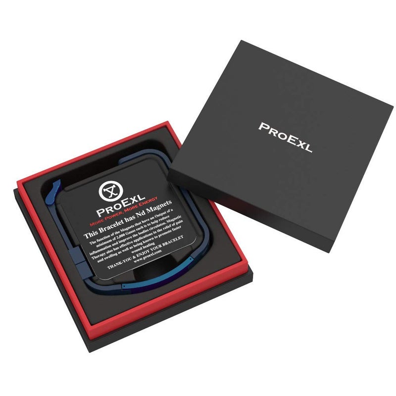 PROEXLÂ® Best Sports Golf Magnetic Bracelet Shiny Blue with Blue Strap Waterproof - Image 3